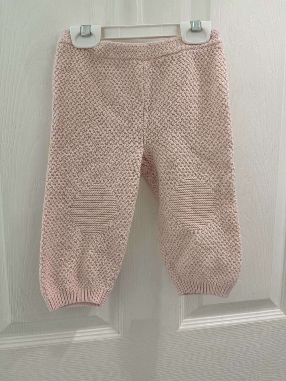 Ralph Lauren Baby Girl 18M Pink Textured Knit Jogger Pants Knee Patch